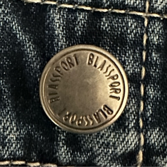 EUC! WOMEN’S BLASSPORT BY BILL BLASS EMBROIDERED JEAN JACKET - Picture 9 of 11